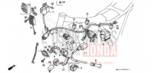 IMPIANTO ELETTRICO/UNITÀ C.D.I./BOBINA D’ACCENSIONE XR250RE di 1984
